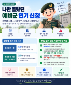 2026 예비군 연기 신청 훈련 차수와 연기 횟수 안내